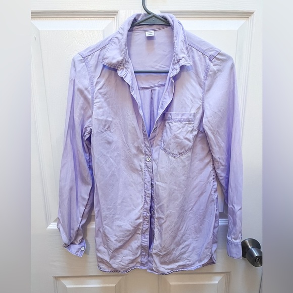 Old navy purple button up button down - Picture 3 of 7
